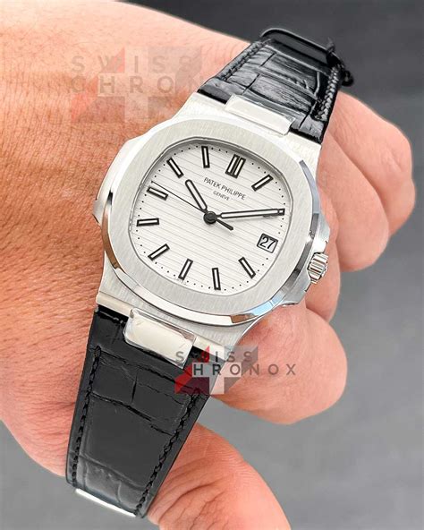 patek philippe leather strap watch|patek philippe nautilus strap.